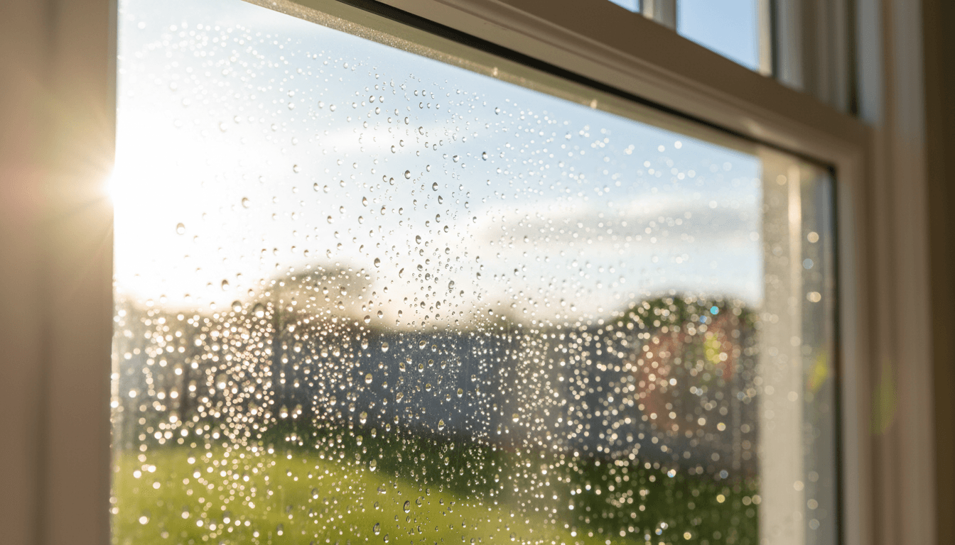 Sparkling clean windows with natural light reflecting off streak-free glass